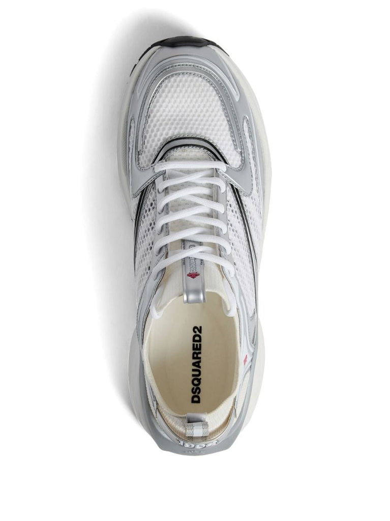 White Dash Panelled Sneakers
