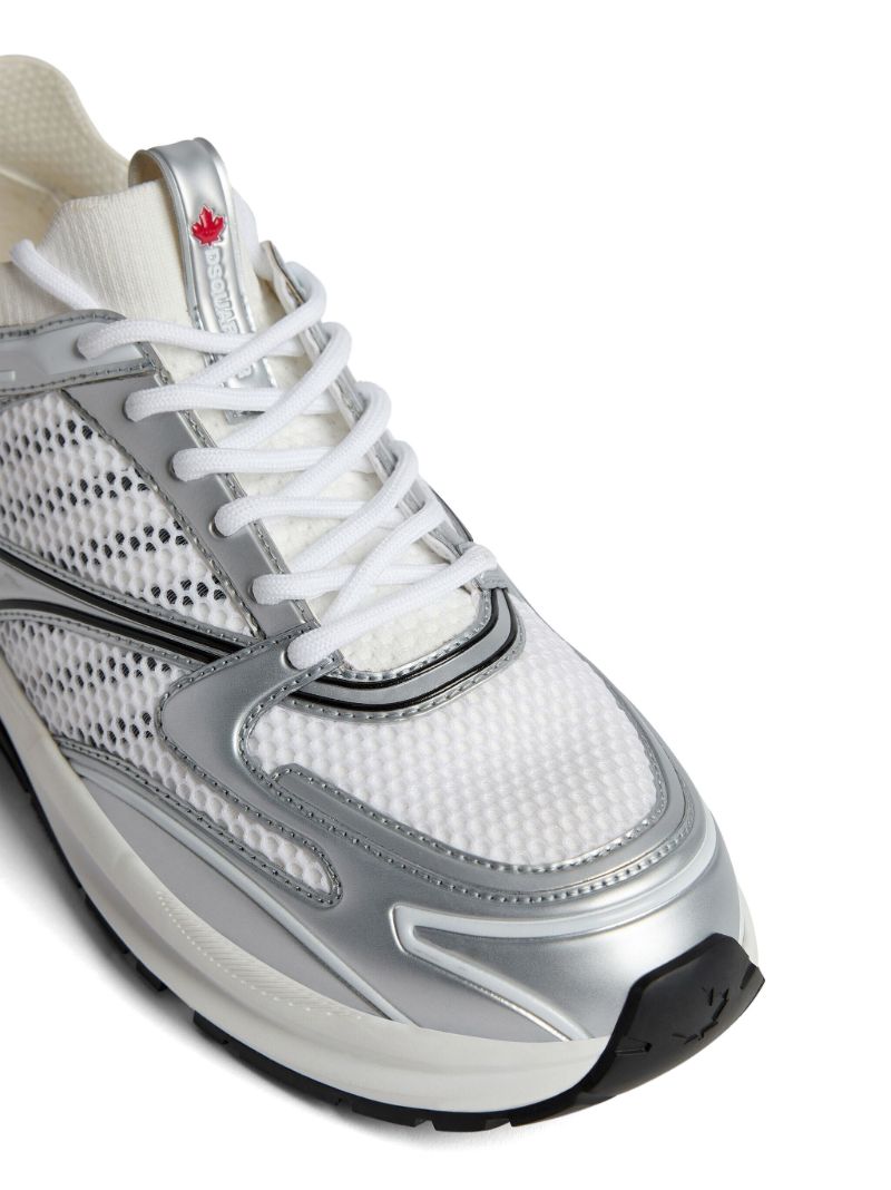 White Dash Panelled Sneakers