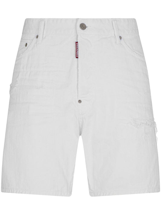 White White Bull Denim Shorts