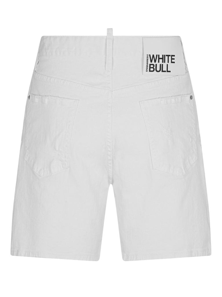 White White Bull Denim Shorts