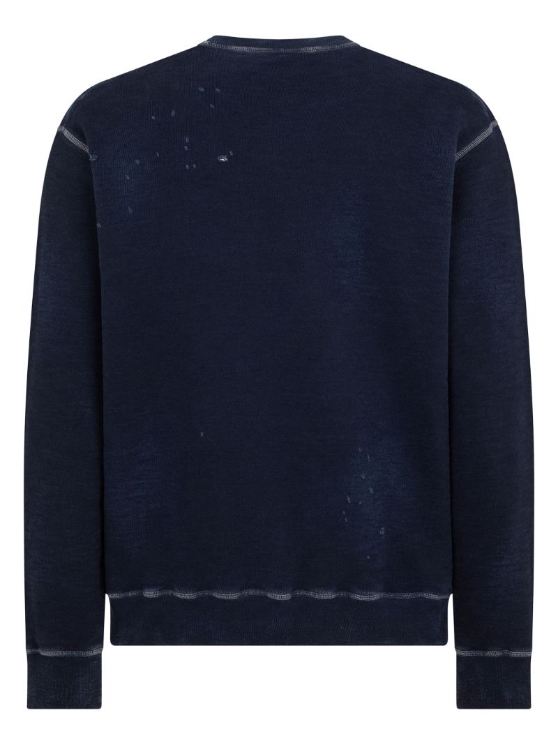 Black Logo-print Distressed Sweatshirt