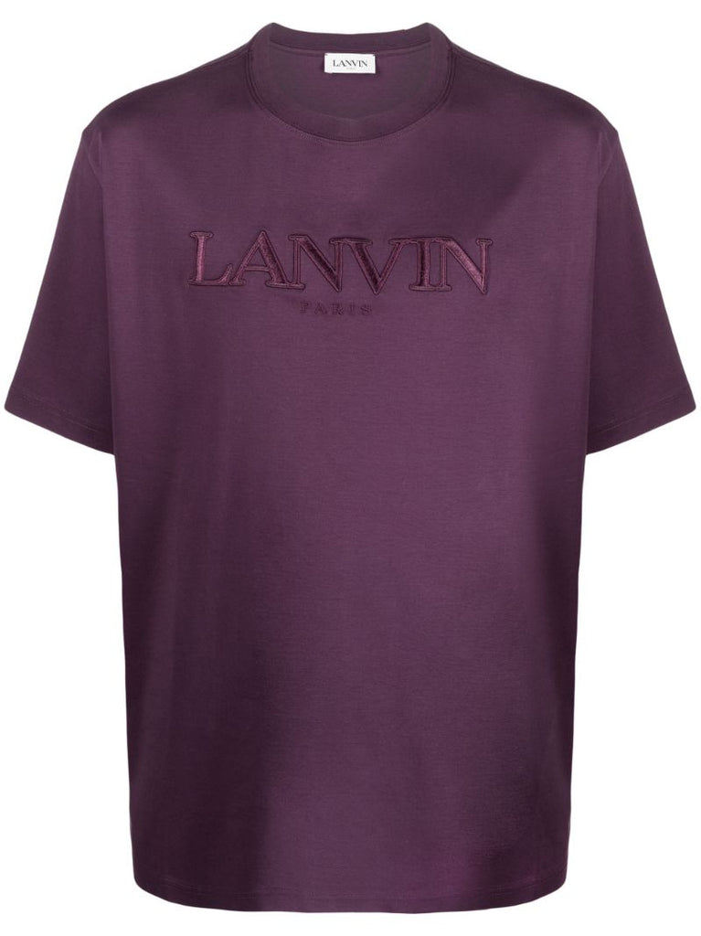 Purple Logo-embroidered Cotton T-shirt