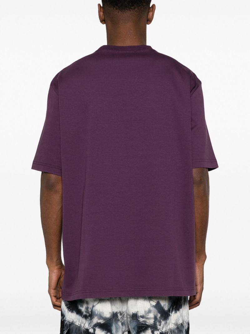 Purple Logo-embroidered Cotton T-shirt