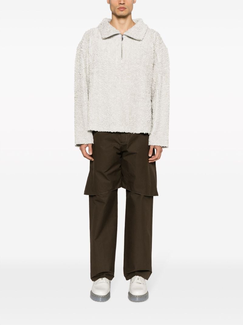 White Half-zip Loopback Sweater