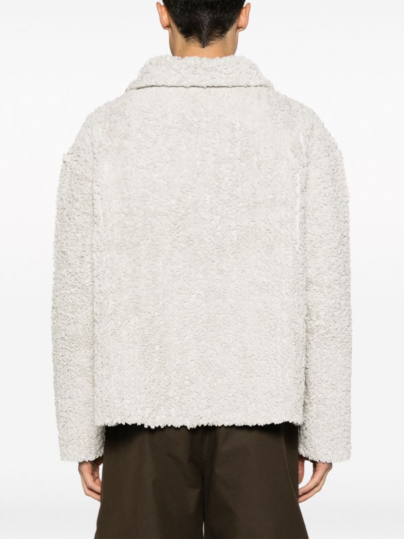 White Half-zip Loopback Sweater