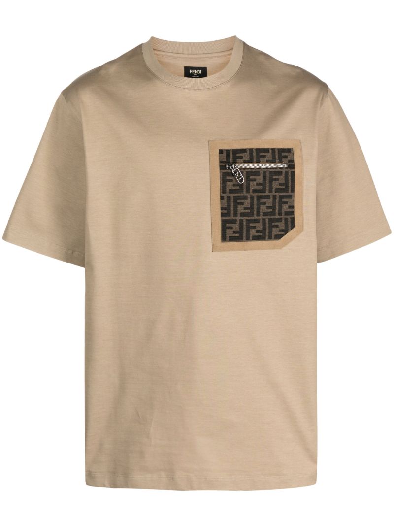 Neutral Ff-motif Patch-pocket T-shirt