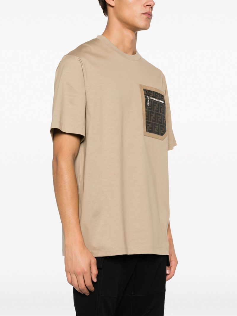 Neutral Ff-motif Patch-pocket T-shirt