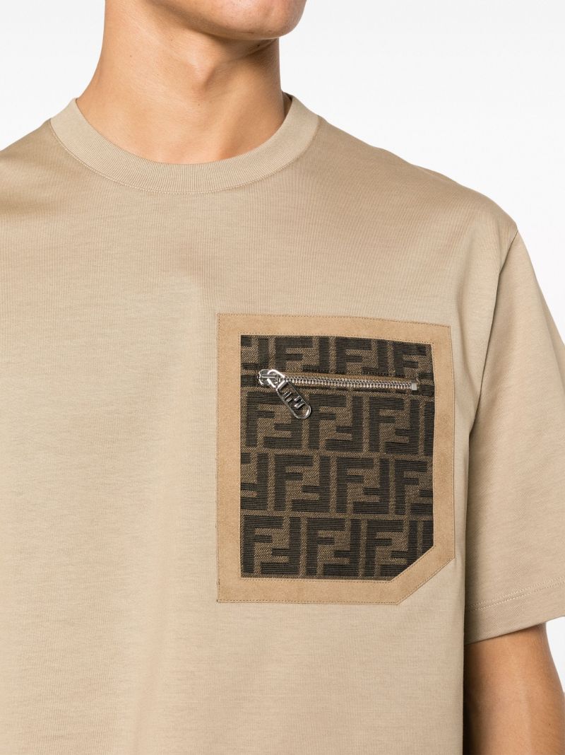 Neutral Ff-motif Patch-pocket T-shirt