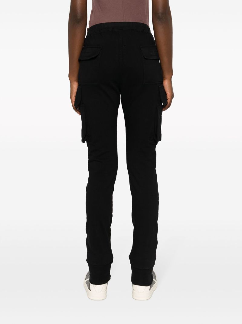 Black Creatch Cotton Cargo Trousers