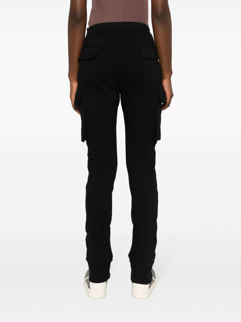 Black Creatch Cotton Cargo Trousers