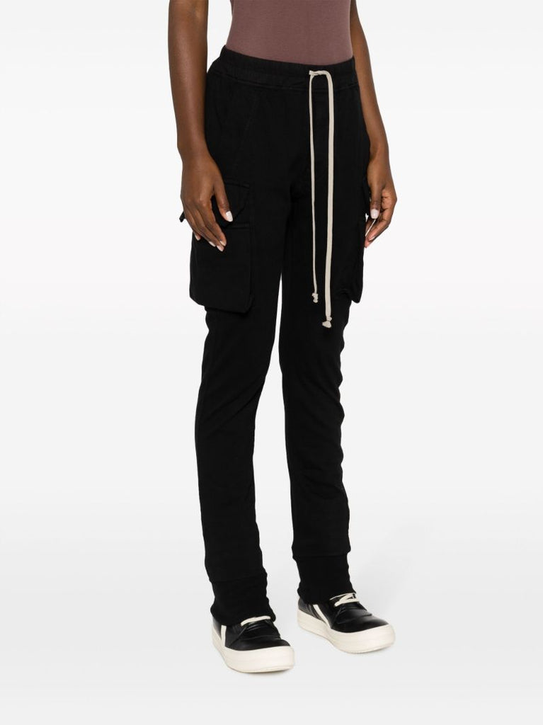 Black Creatch Cotton Cargo Trousers