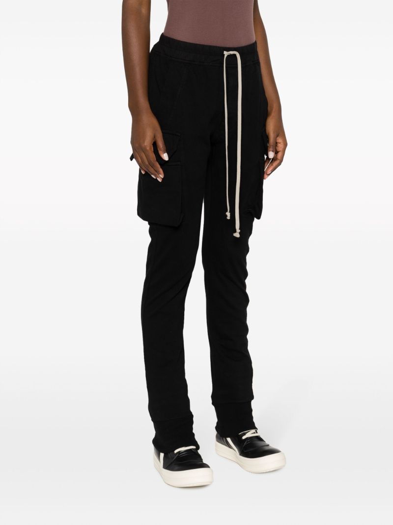 Black Creatch Cotton Cargo Trousers