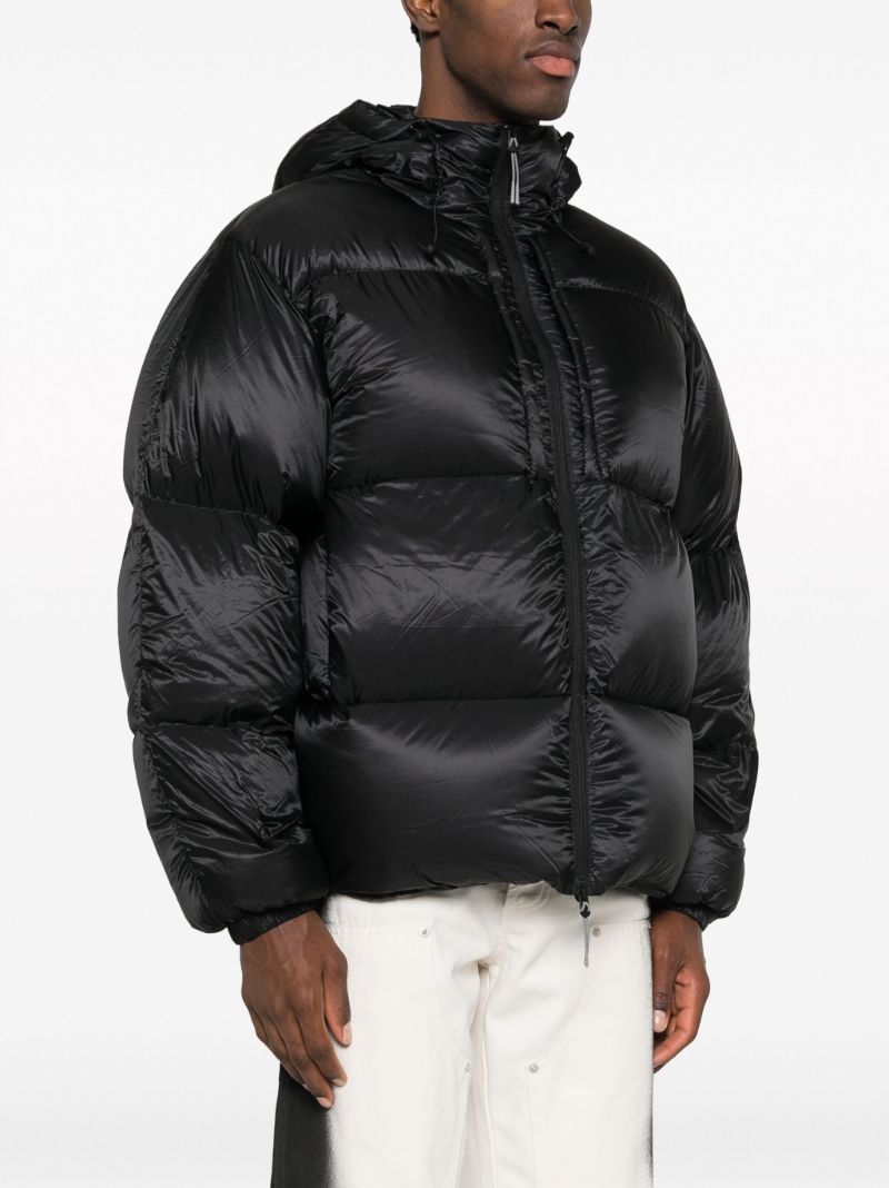 Black Hooded Quilted Jacket