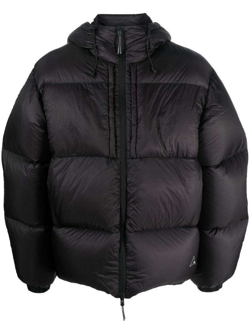 Black Hooded Quilted Jacket