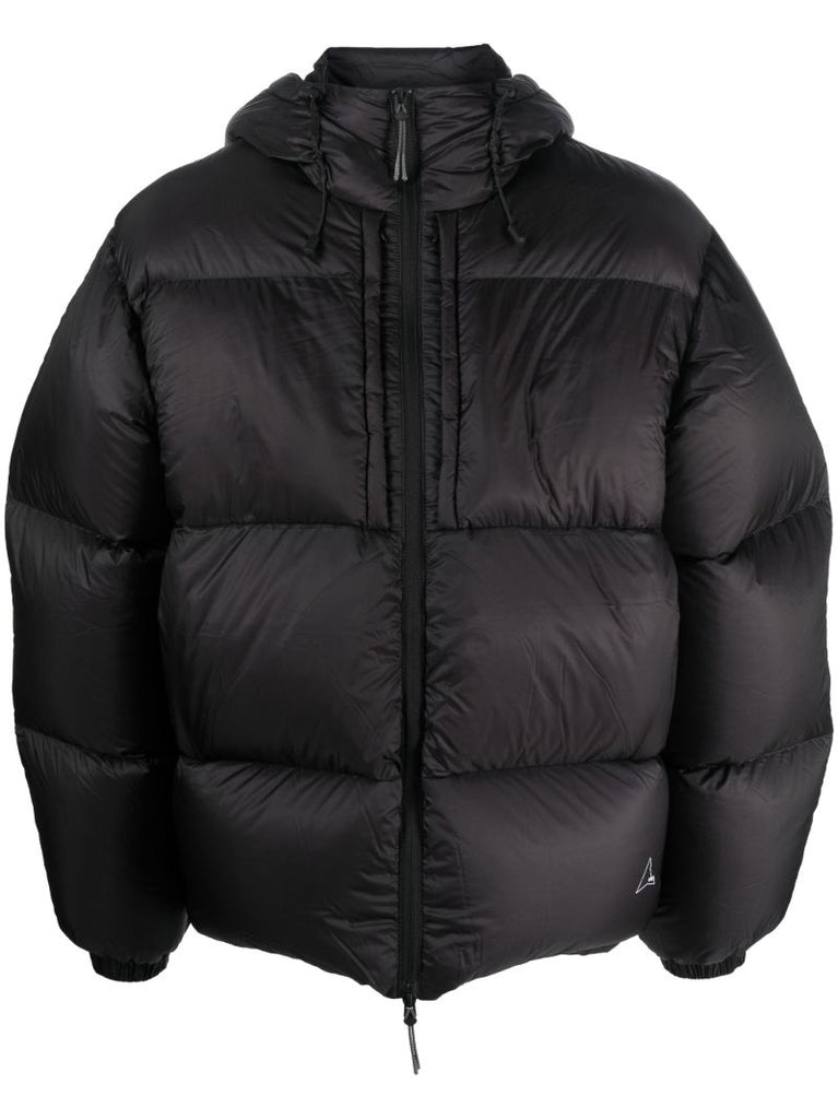 Black Hooded Quilted Jacket