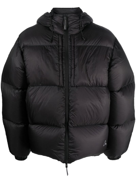 Black Hooded Quilted Jacket