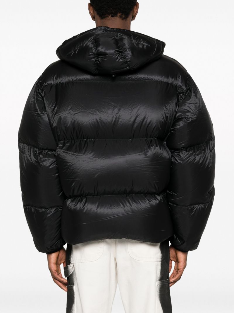 Black Hooded Quilted Jacket