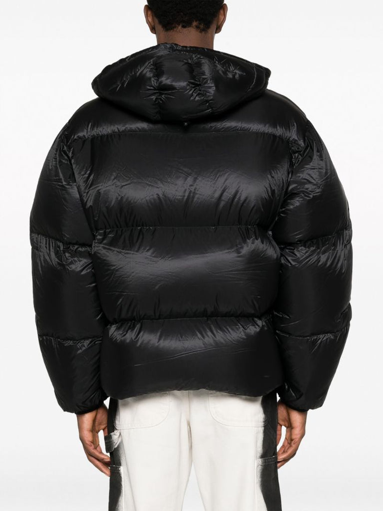 Black Hooded Quilted Jacket