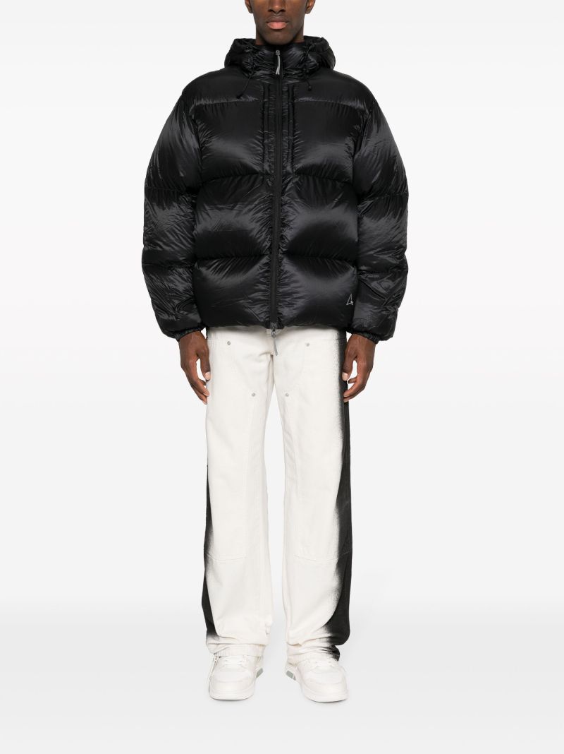 Black Hooded Quilted Jacket
