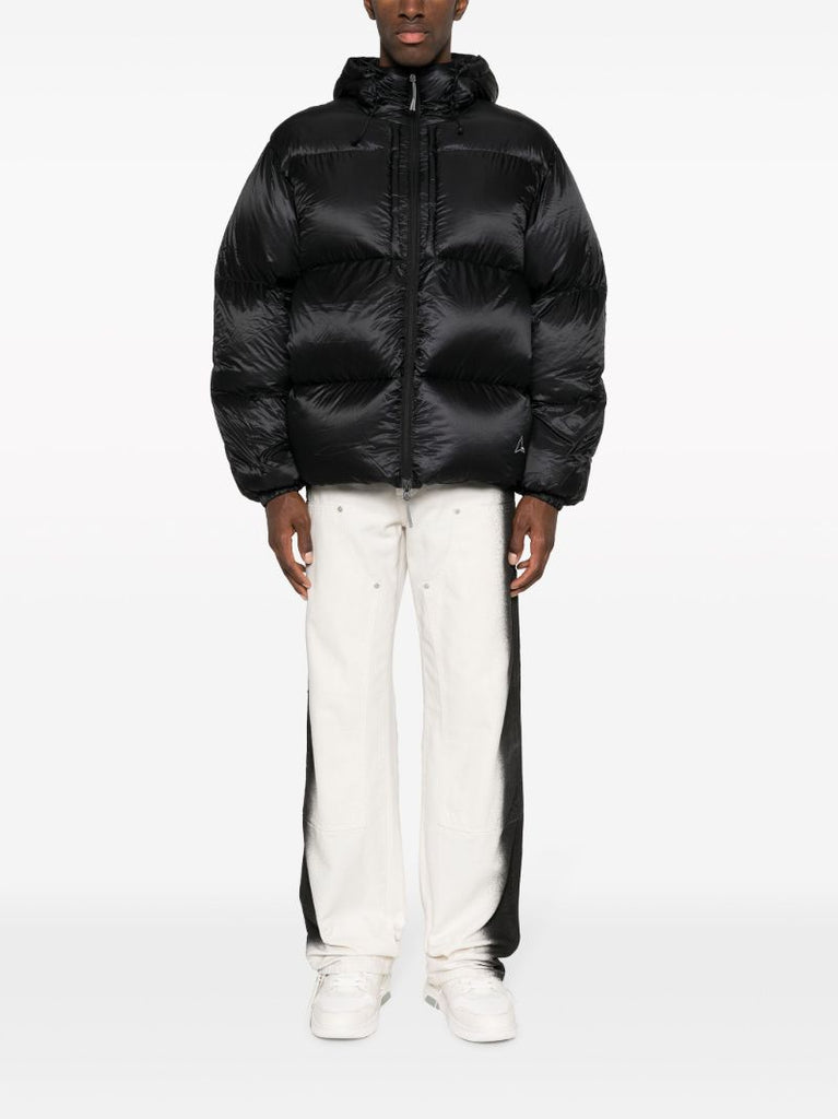 Black Hooded Quilted Jacket