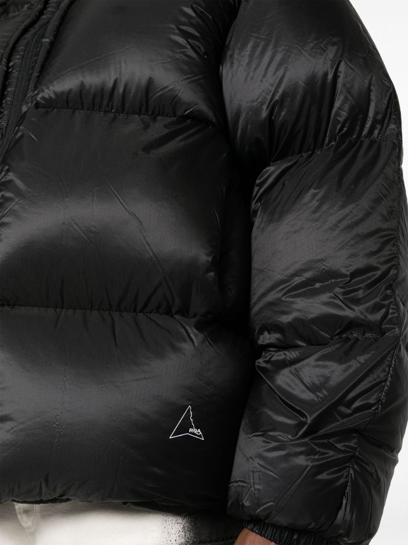 Black Hooded Quilted Jacket