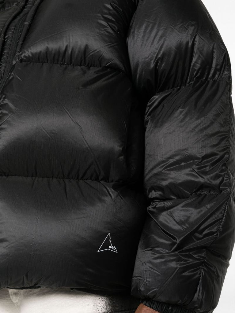 Black Hooded Quilted Jacket