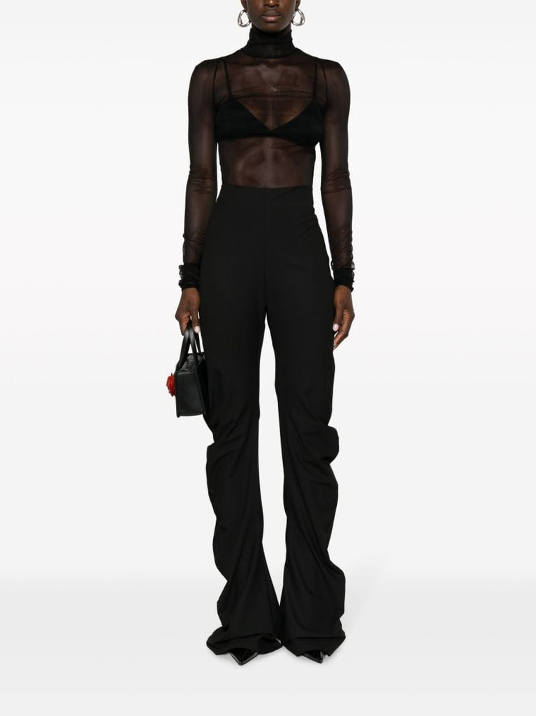 Black Semi-sheer Bodysuit