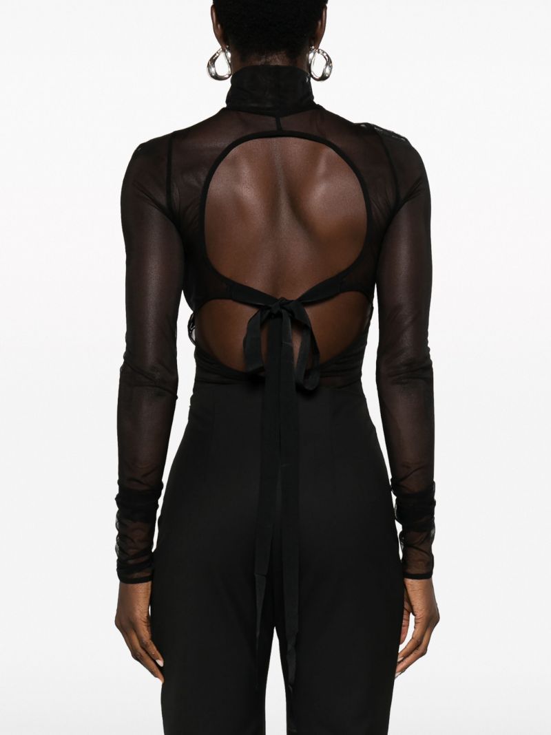 Black Semi-sheer Bodysuit
