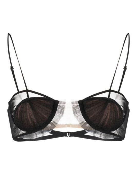 Black Tulle Underwired Bra