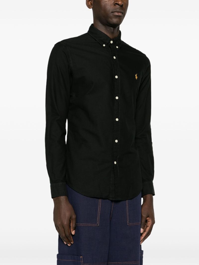 Black Polo Pony Cotton Shirt