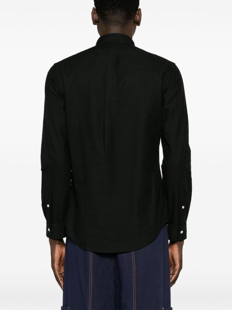 Black Polo Pony Cotton Shirt