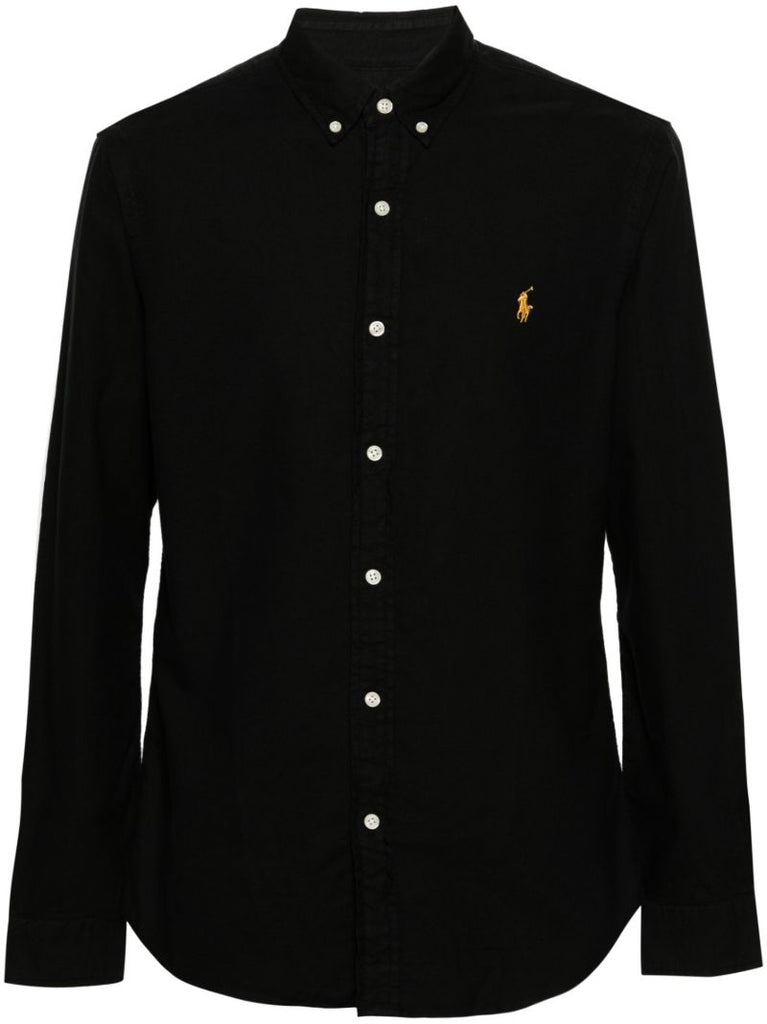 Black Polo Pony Cotton Shirt