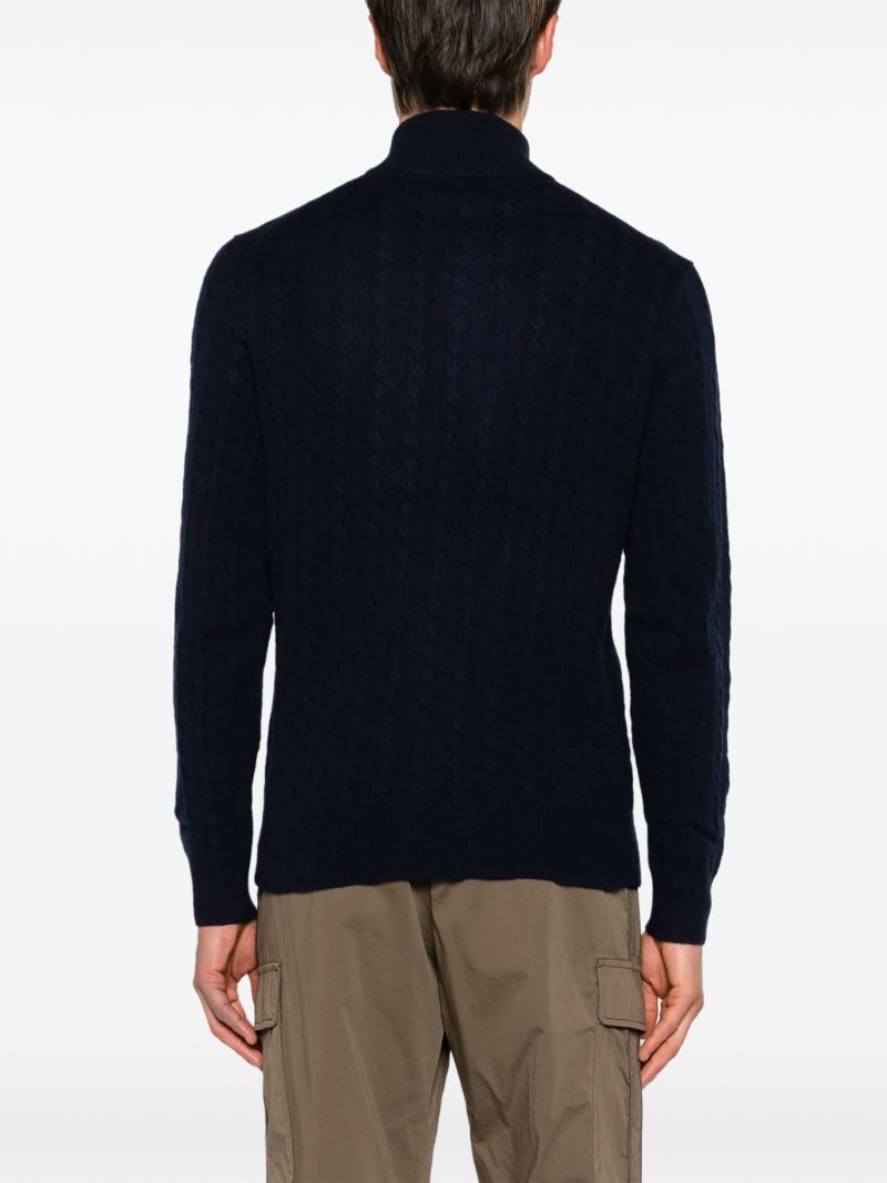 Blue Polo Pony Cable-knit Sweater