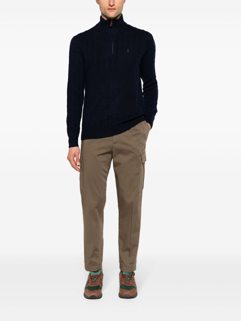 Blue Polo Pony Cable-knit Sweater