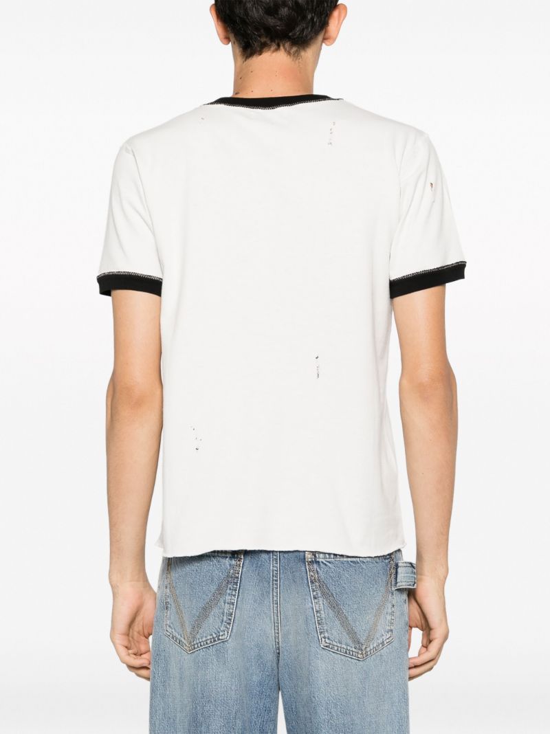 White Hurt Lover Cotton-linen T-shirt