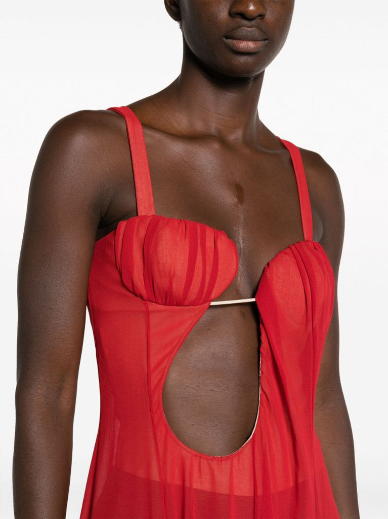 Red Cut-out Mini Dress