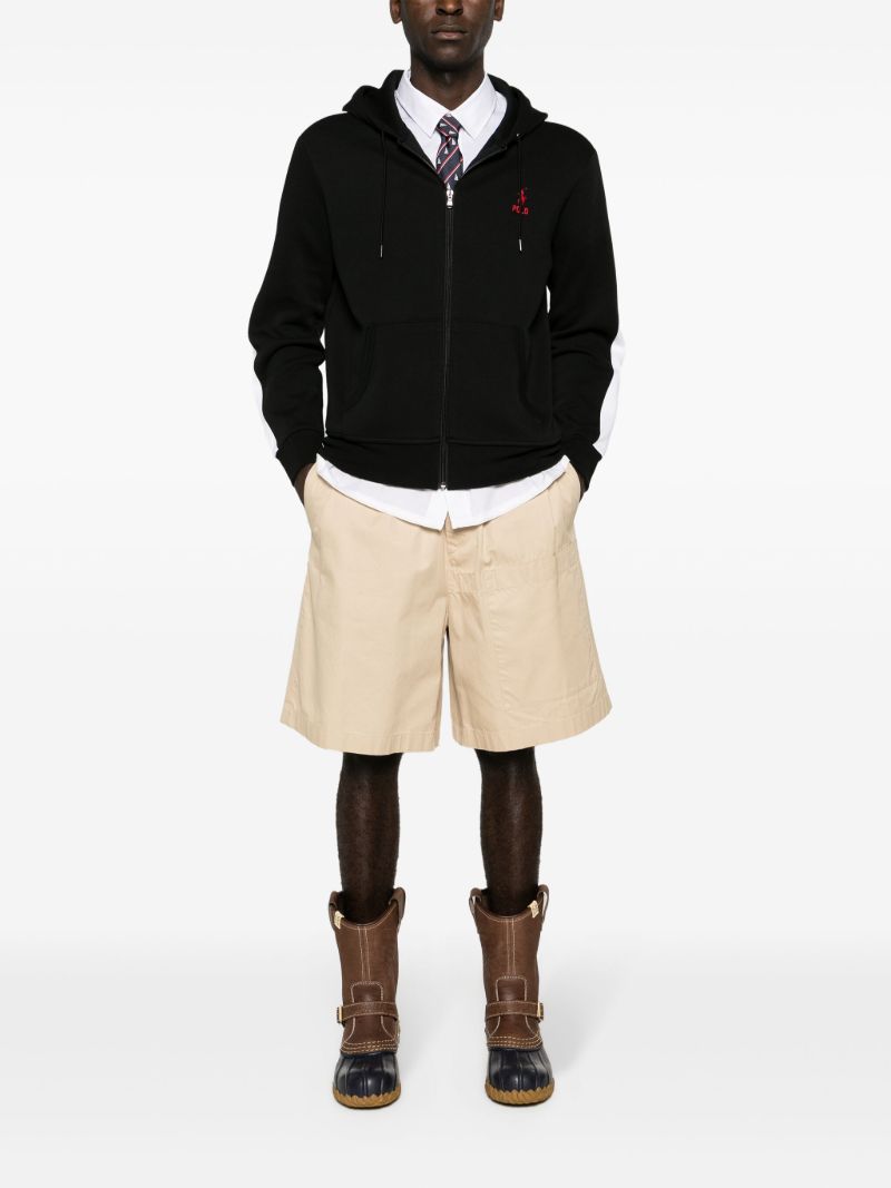 Black Polo Pony Zip-up Hoodie