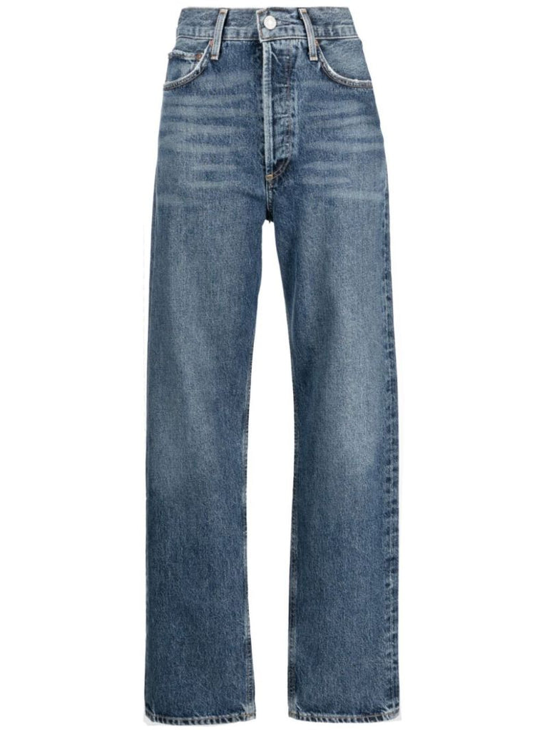 Blue '90s High-rise Tapered Jeans