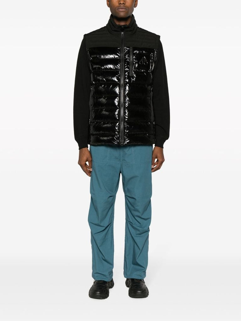 Black Quilted Zipped Gilet