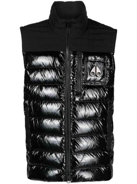 Black Quilted Zipped Gilet