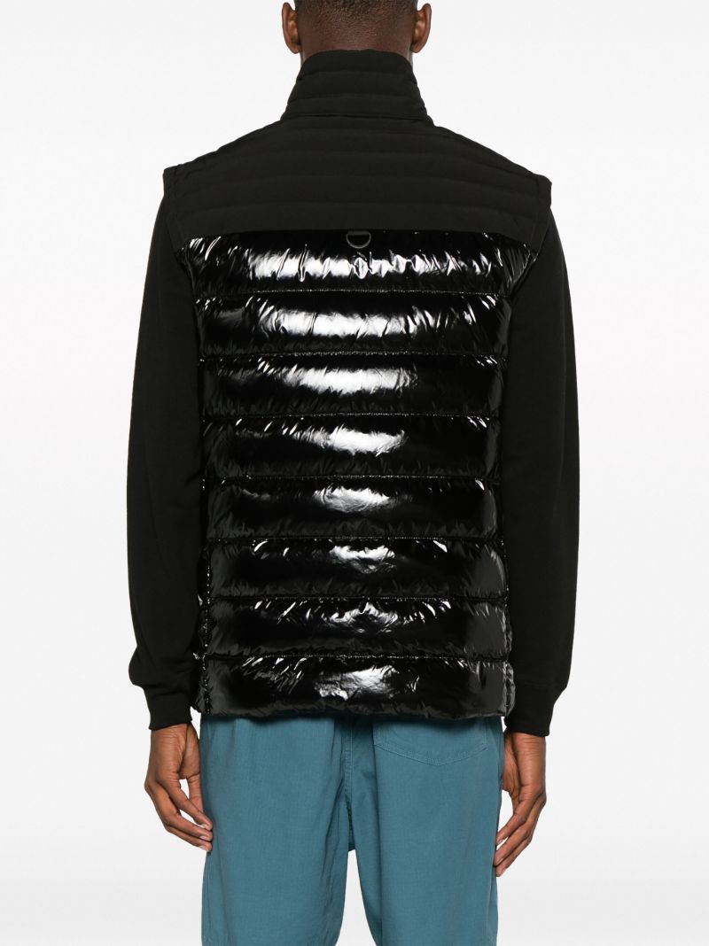 Black Quilted Zipped Gilet