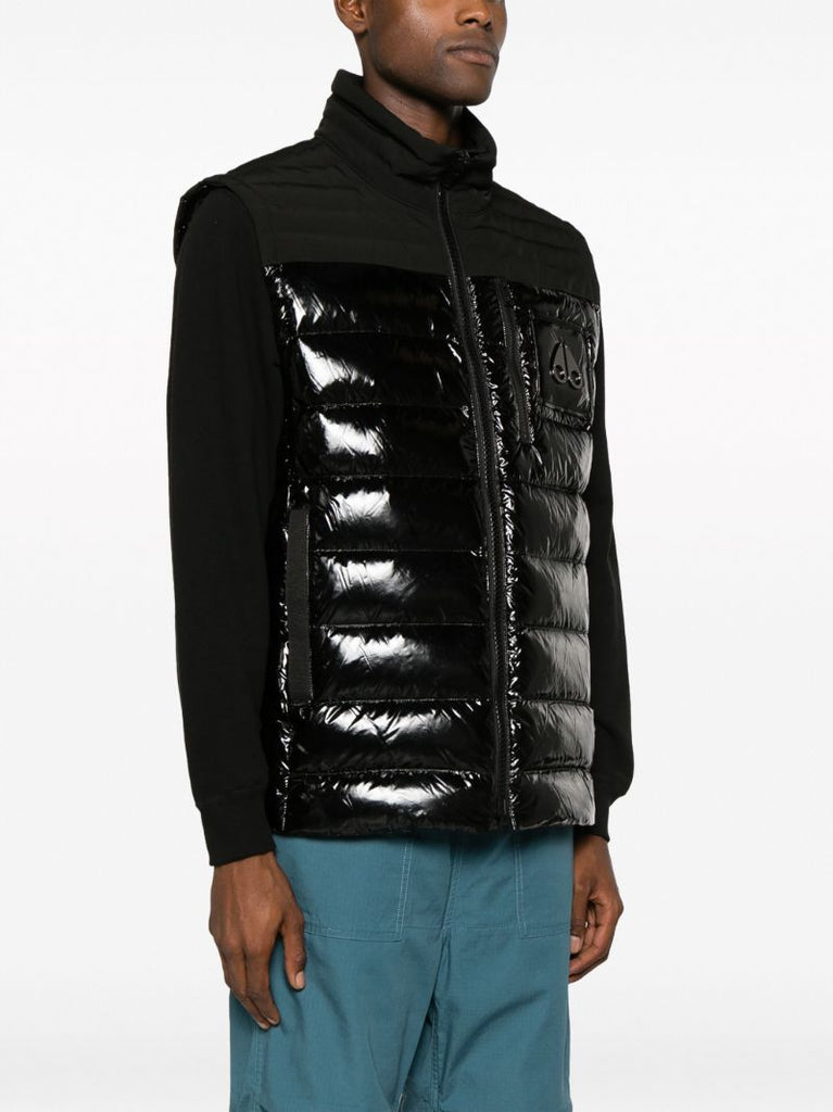 Black Quilted Zipped Gilet