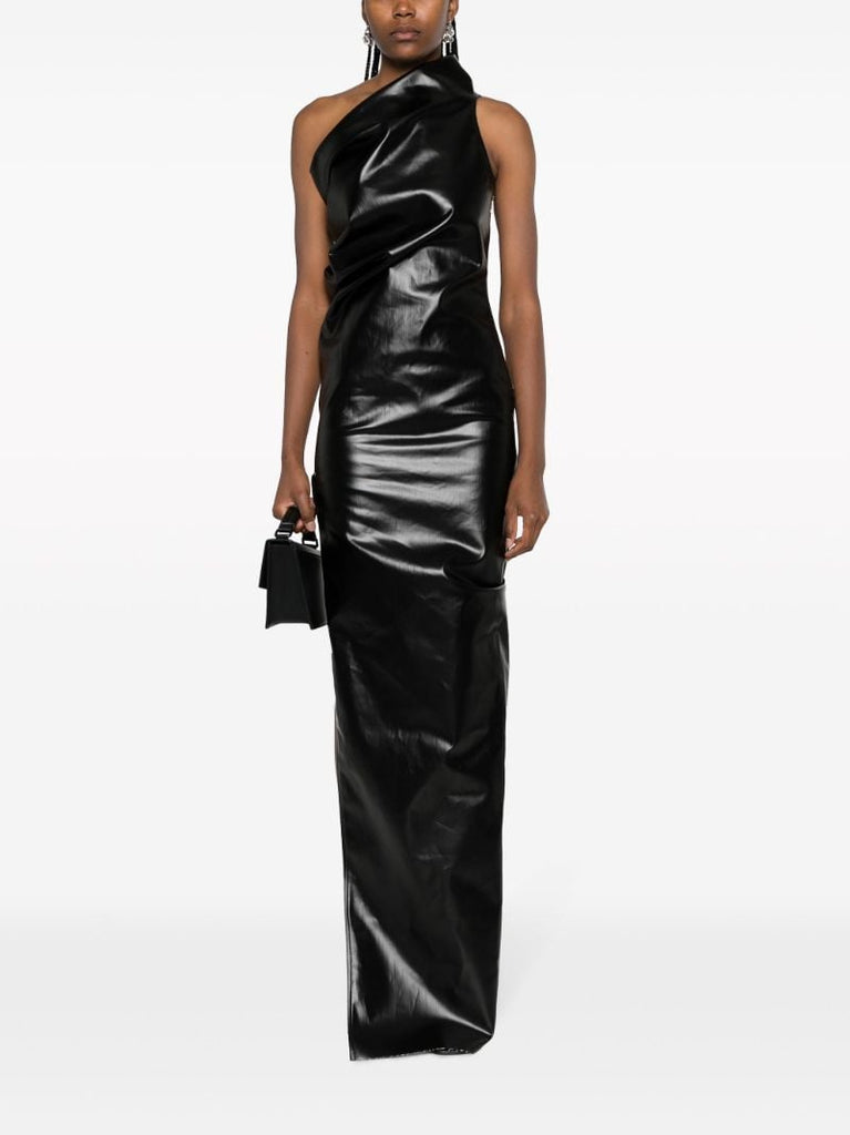 Black Athena One-shoulder Gown
