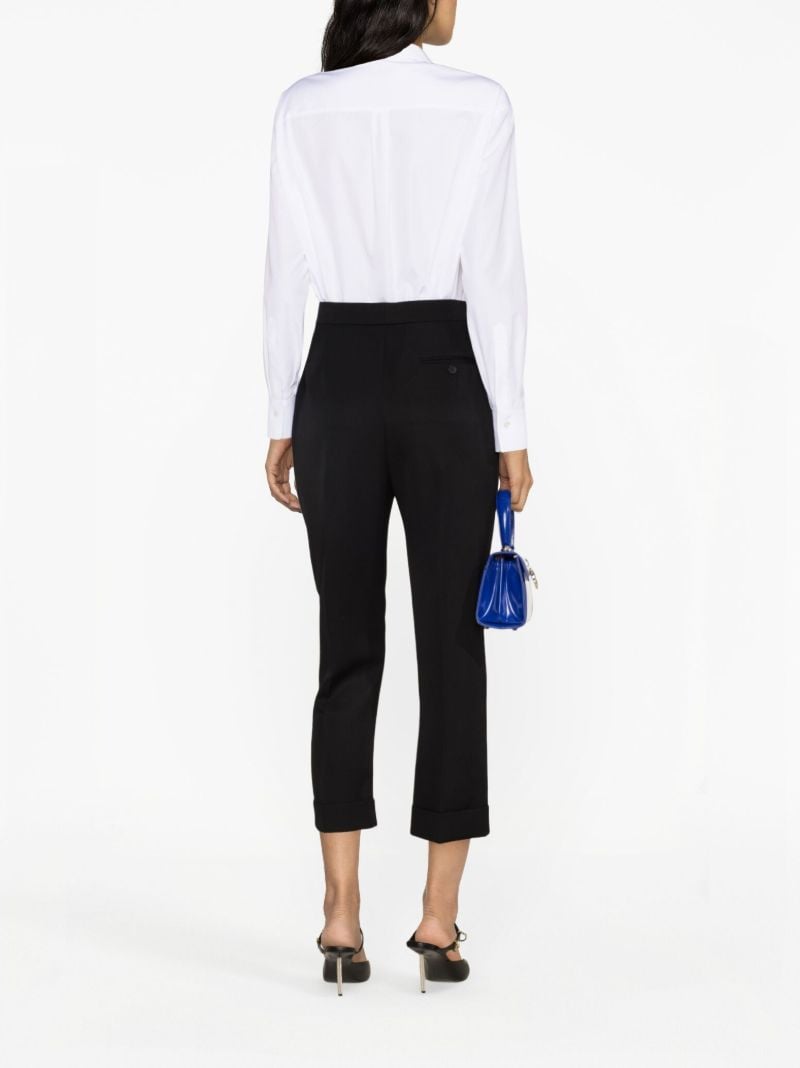 Black Cropped Wool Trousers
