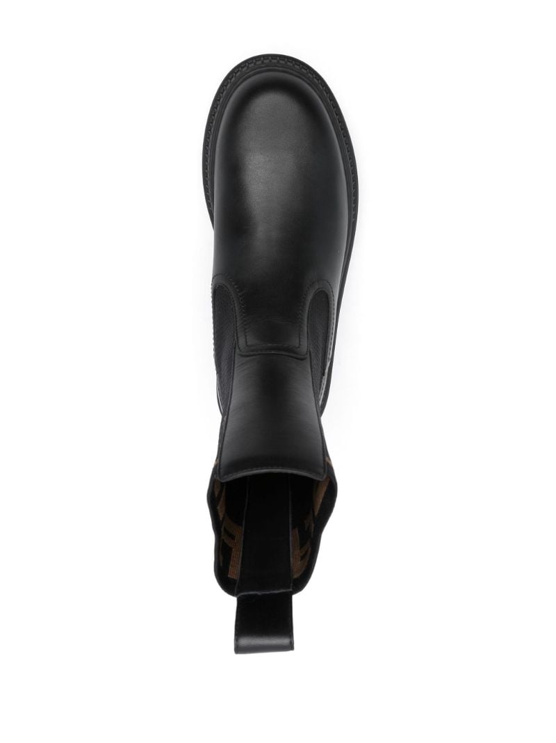 Black Domino Leather Ankle Boots