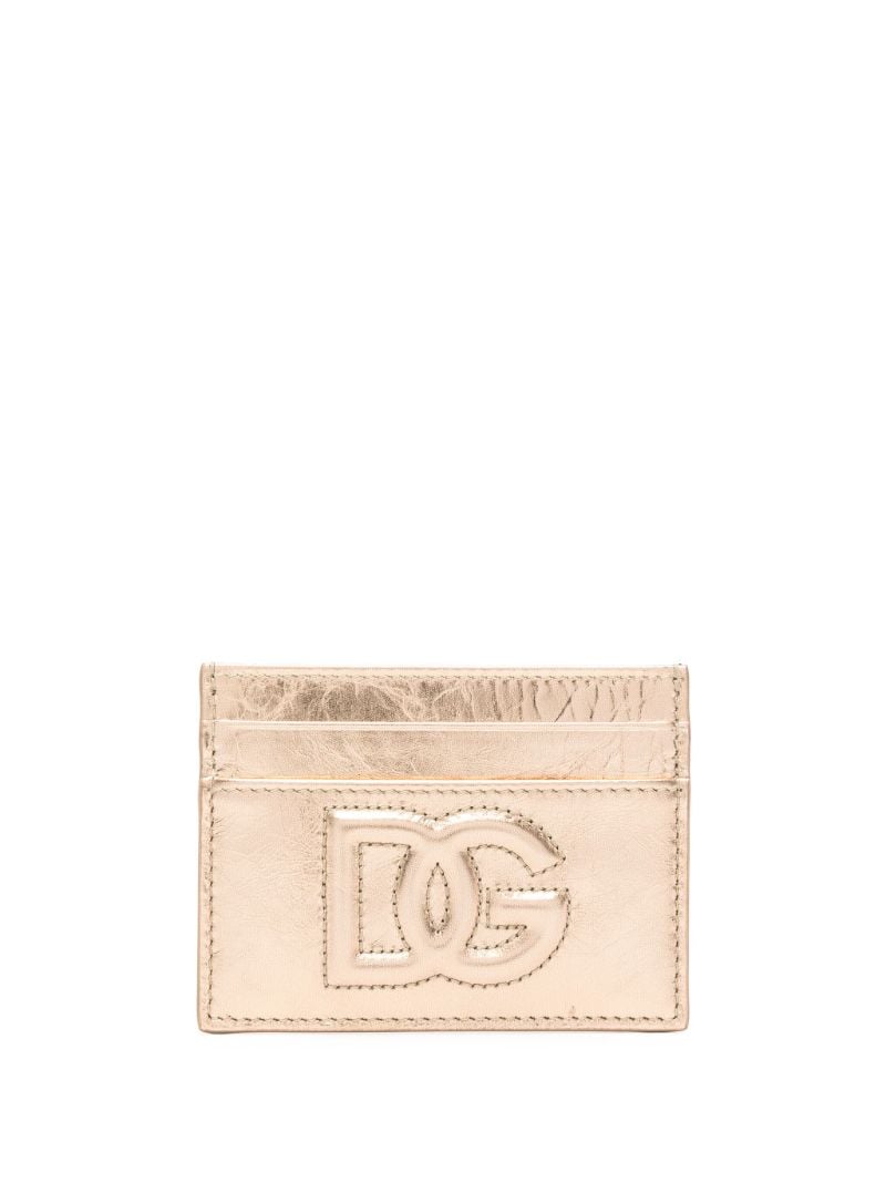 Gold-tone Metallic Logo-embossed Card Holder