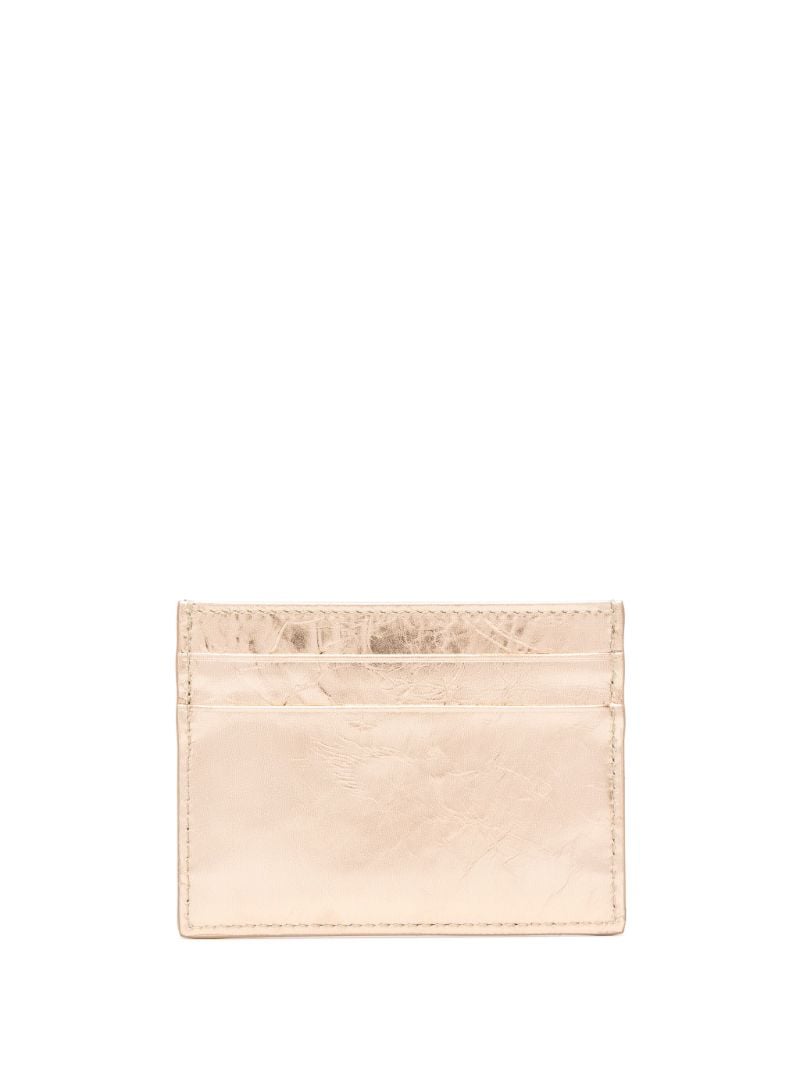 Gold-tone Metallic Logo-embossed Card Holder