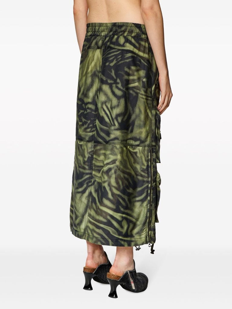 Green O-mirtow Abstract-print Skirt