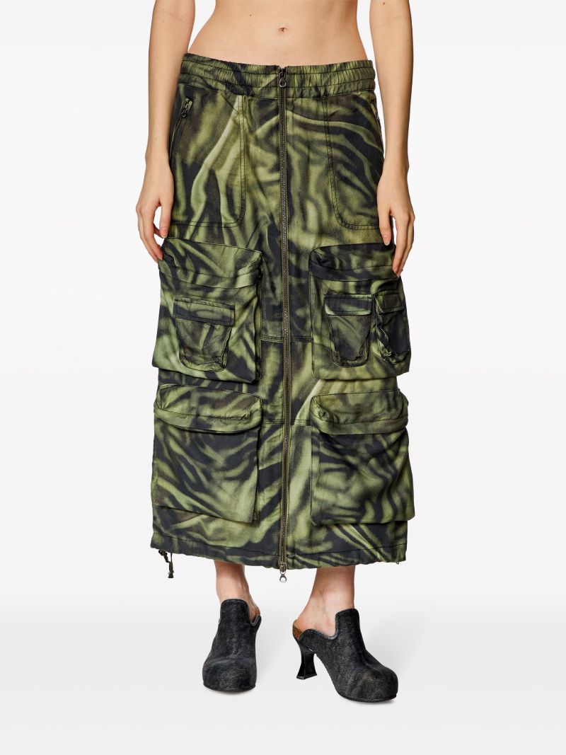 Green O-mirtow Abstract-print Skirt