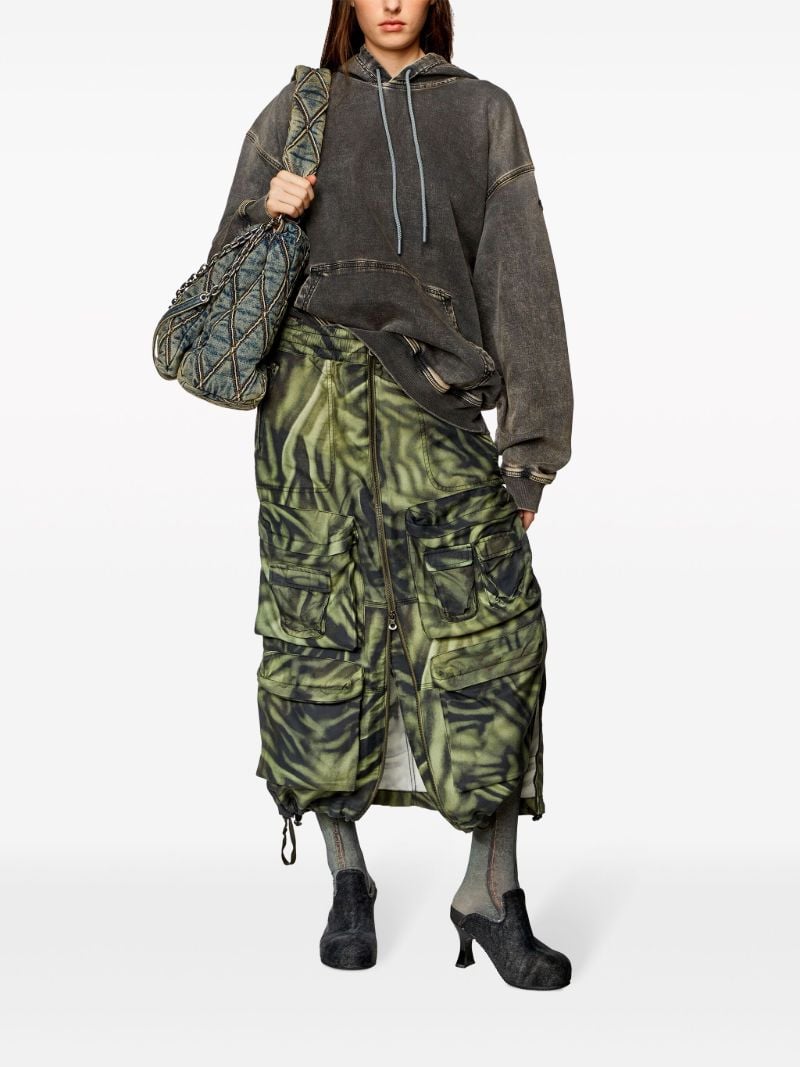 Green O-mirtow Abstract-print Skirt